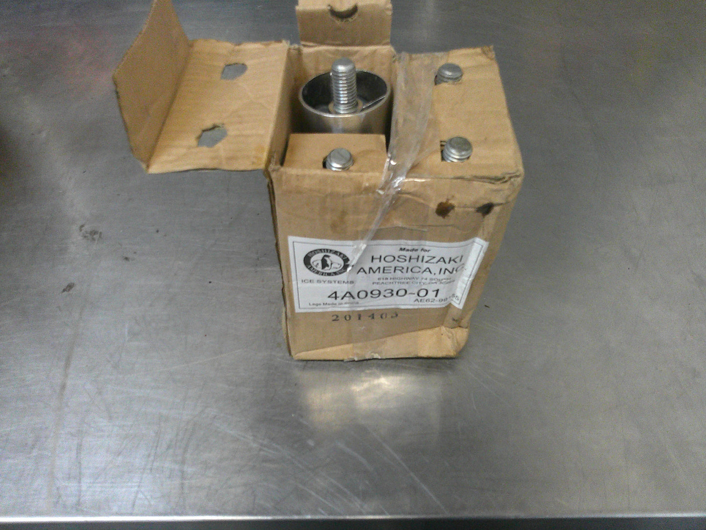 Commercial Grade Stainless Steel Casters, Hoshizaki Threaded Legs 4A0930-01, #9593