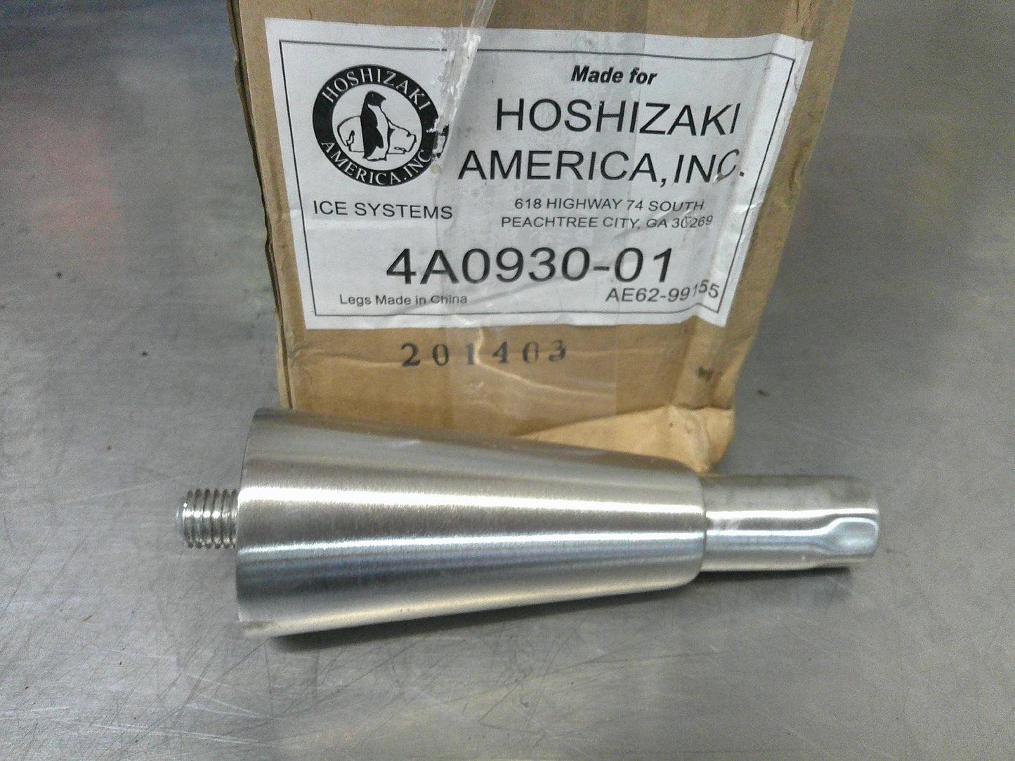Commercial Grade Stainless Steel Casters, Hoshizaki Threaded Legs 4A0930-01, #9593