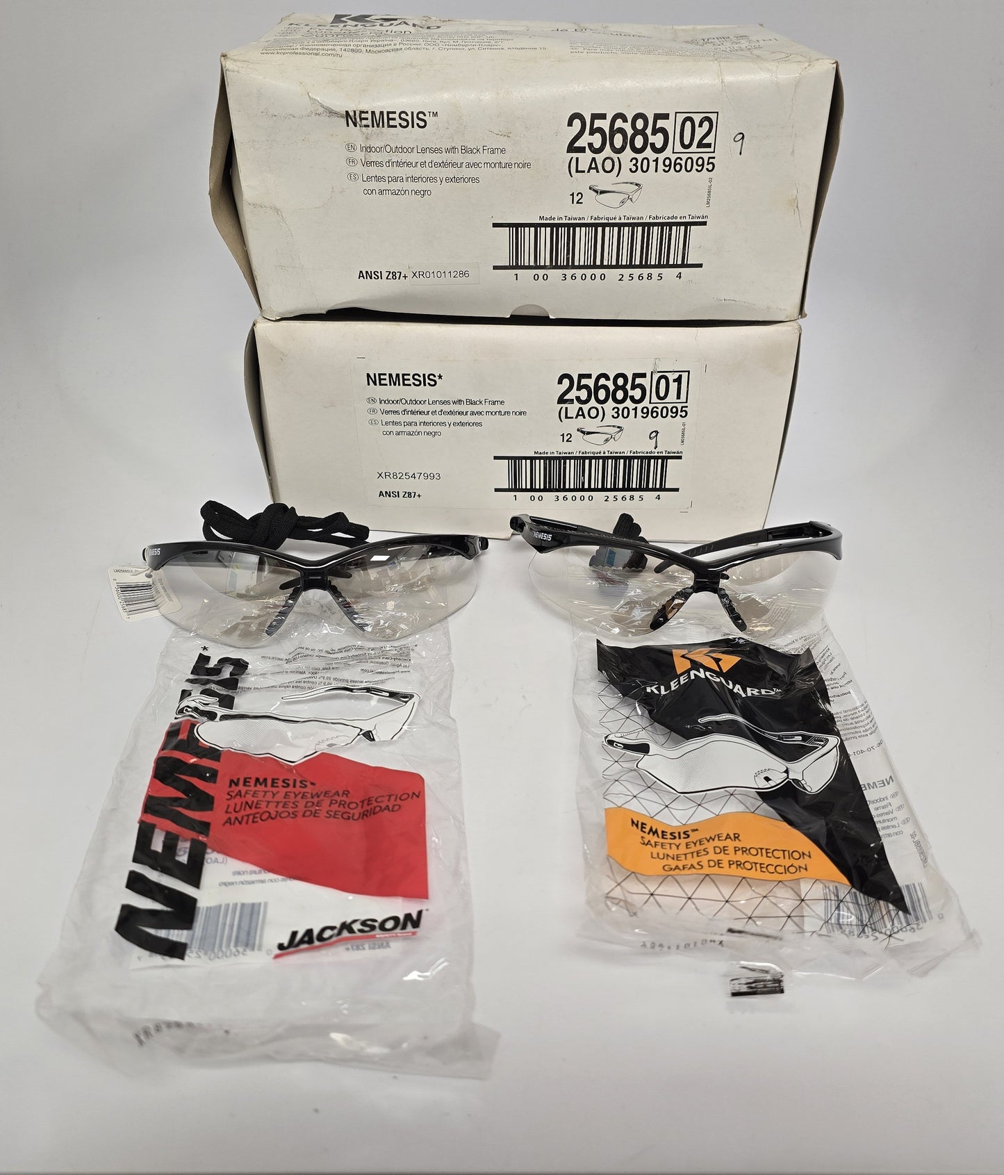 Lot of 18, Nemesis 25685 Protective Glasses, ANSI Compliant, NEW-OLD STOCK #9624