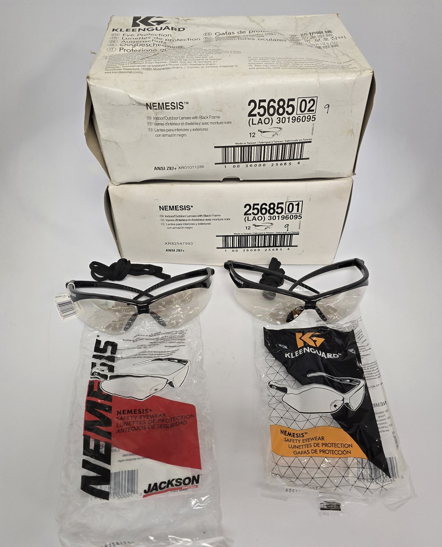 Lot of 18, Nemesis 25685 Protective Glasses, ANSI Compliant, NEW-OLD STOCK #9624