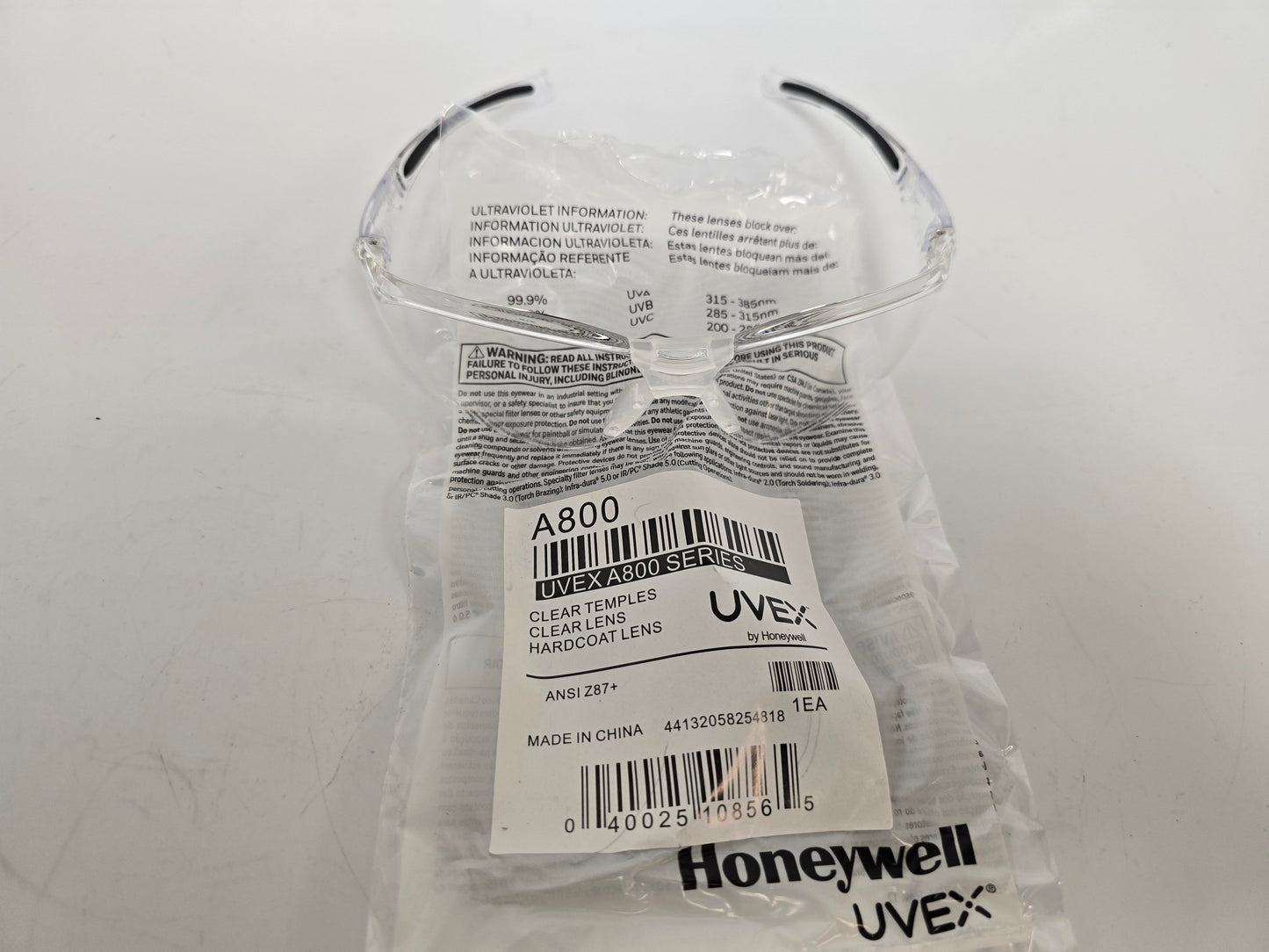 Lot of 19, Honeywell A800 UVEX Protective Glasses, ANSI Compliant, NEW, #9625