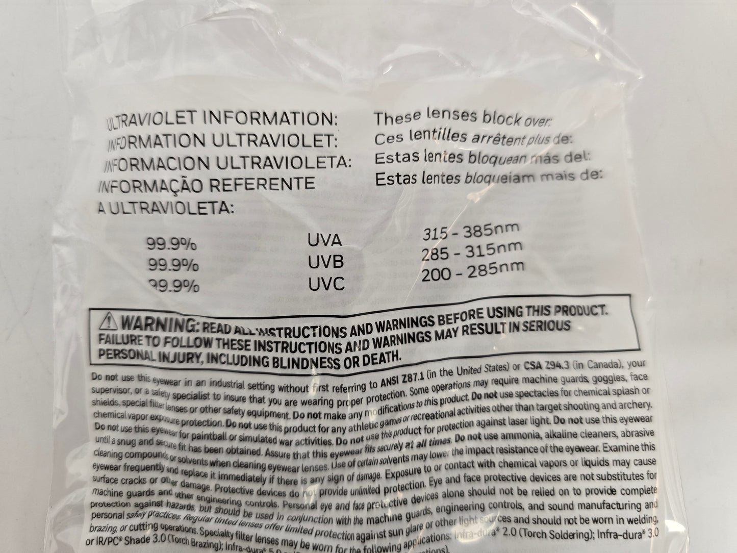 Lot of 19, Honeywell A800 UVEX Protective Glasses, ANSI Compliant, NEW, #9625