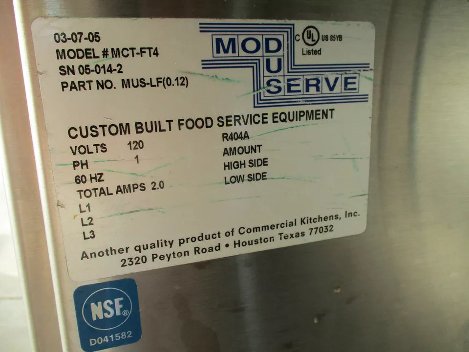 Mod-U-Serve MCT-FT4 Mobile Table w/ Snack Rack Display & Undershelf, #7097