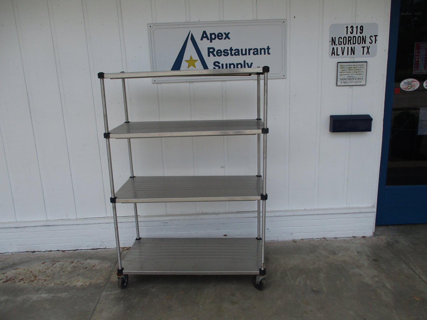 Commercial Mobile Stainless Steel Shelving Unit with Adjustable Shelves, #9029