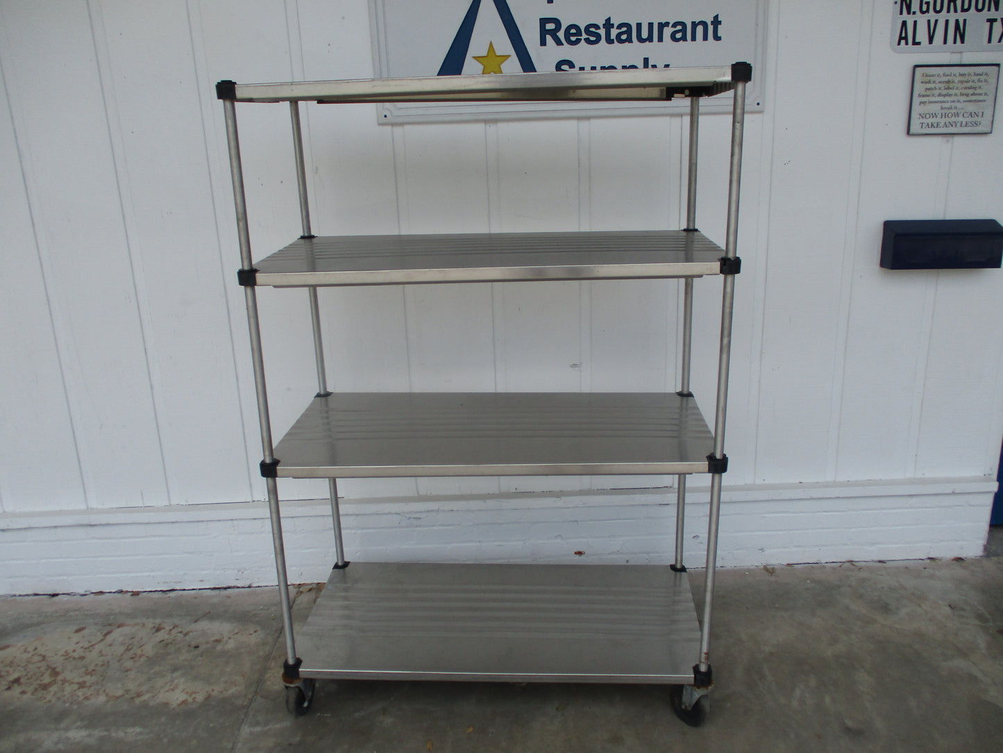 Commercial Mobile Stainless Steel Shelving Unit with Adjustable Shelves, #9029