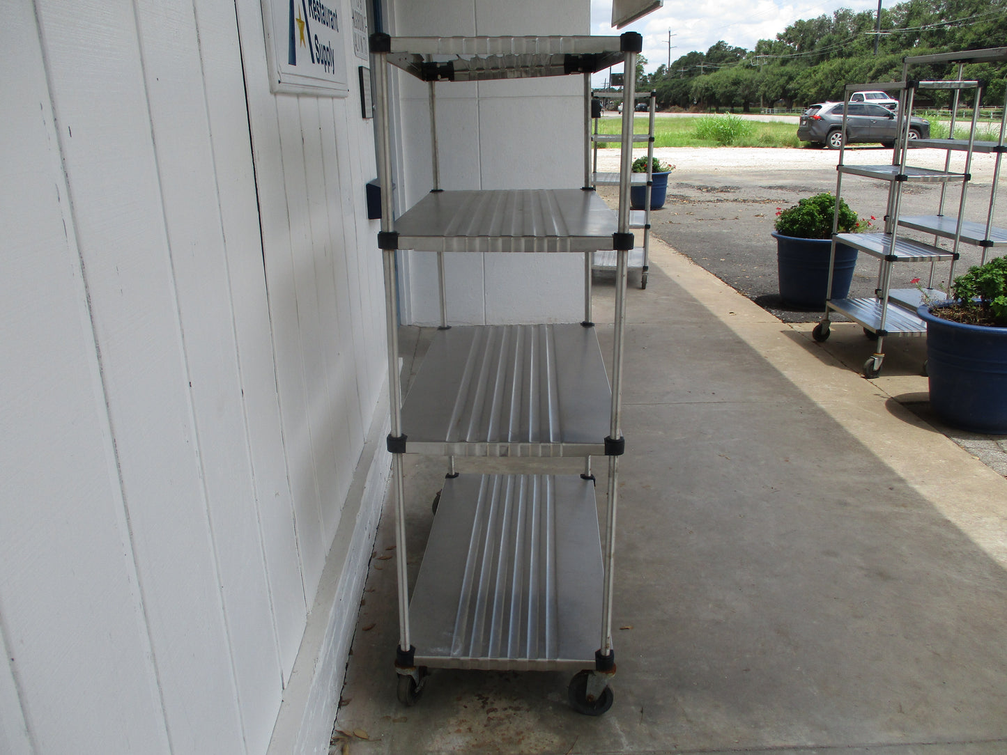 Commercial Mobile Stainless Steel Shelving Unit with Adjustable Shelves, #9029