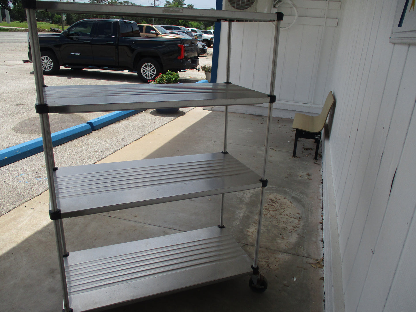 Commercial Mobile Stainless Steel Shelving Unit with Adjustable Shelves, #9029