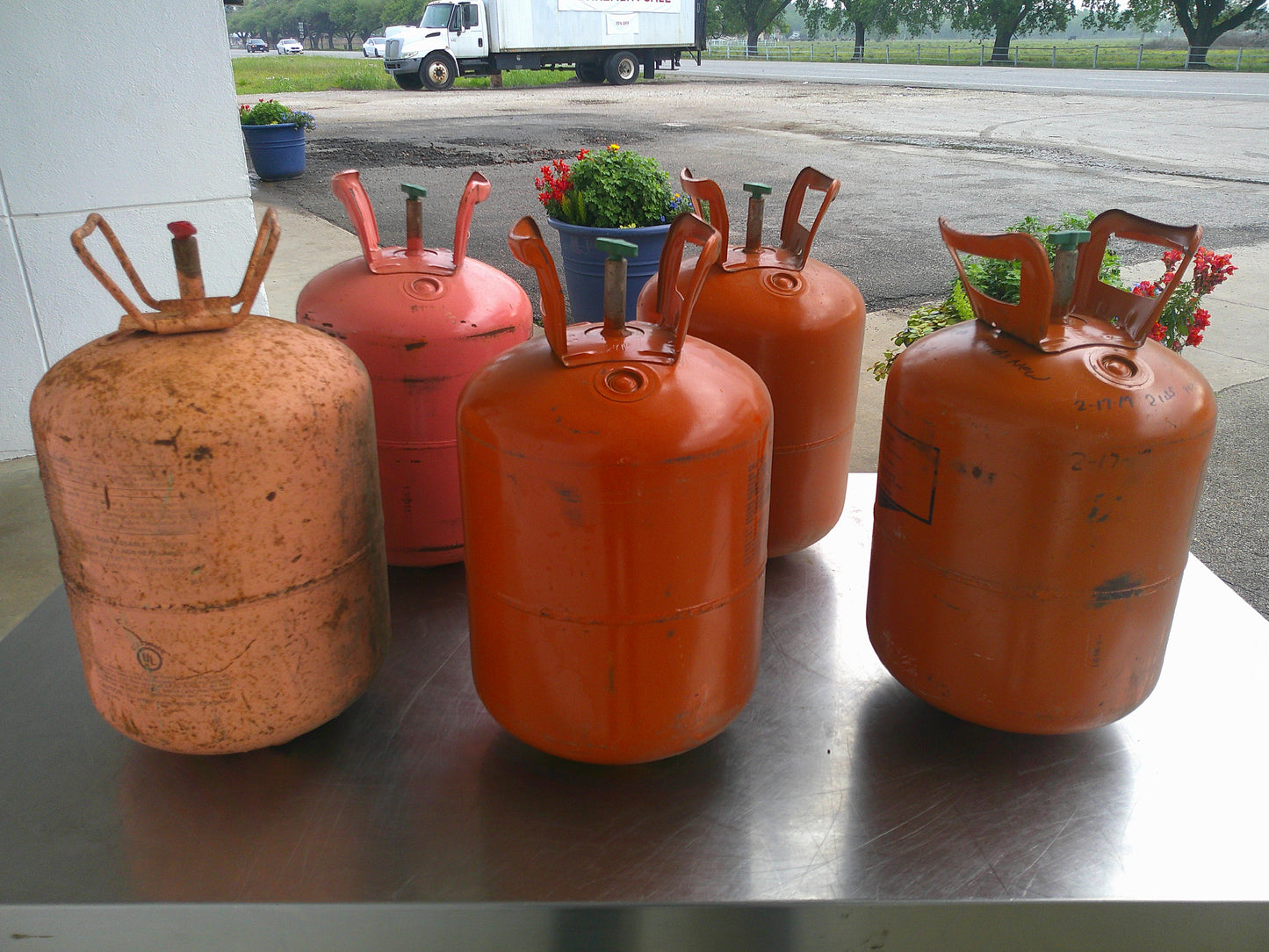 Lot of 5, Freon Tanks, Mixed Types and Quantities, USED, MUST TAKE ALL, #9586
