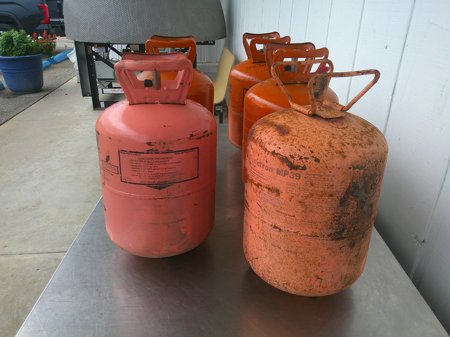 Lot of 5, Freon Tanks, Mixed Types and Quantities, USED, MUST TAKE ALL, #9586