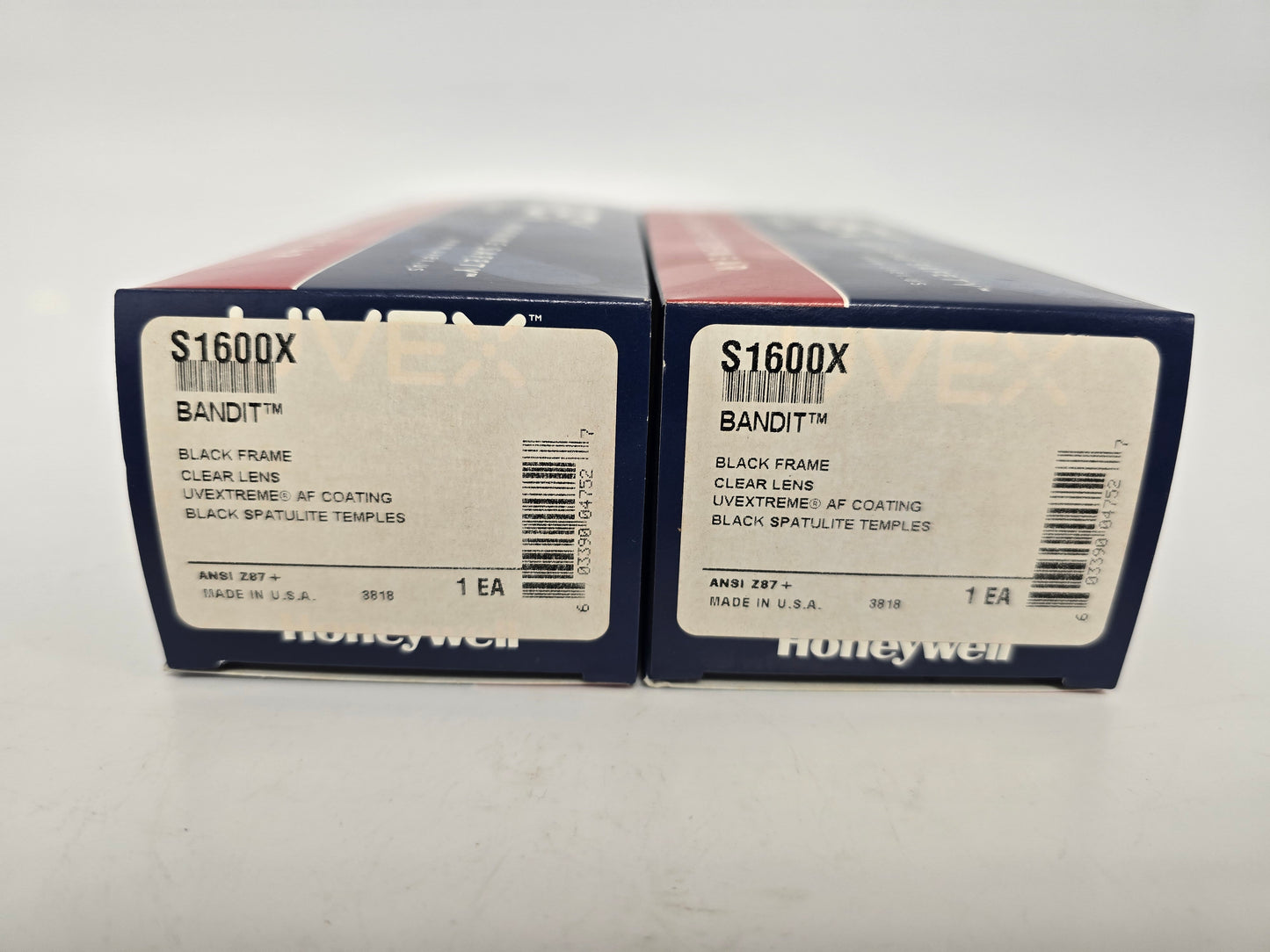 Lot of 2 Honeywell S1600X Protective Glasses, ANSI Compliant, New, #9626