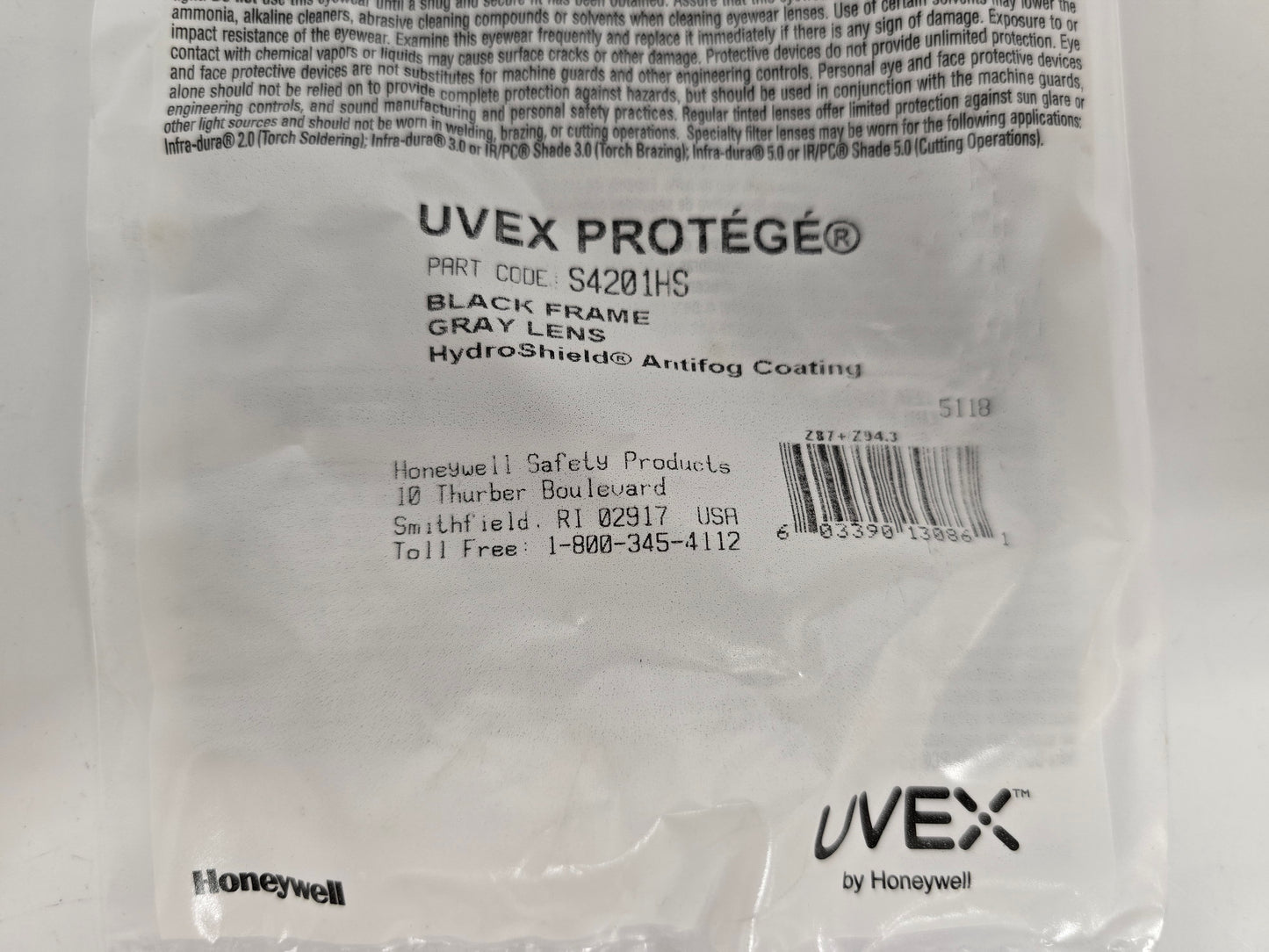 Lot of 11, UVEX S4201HS Protégé Protective Glasses, ANSI Compliant, NEW, #9627