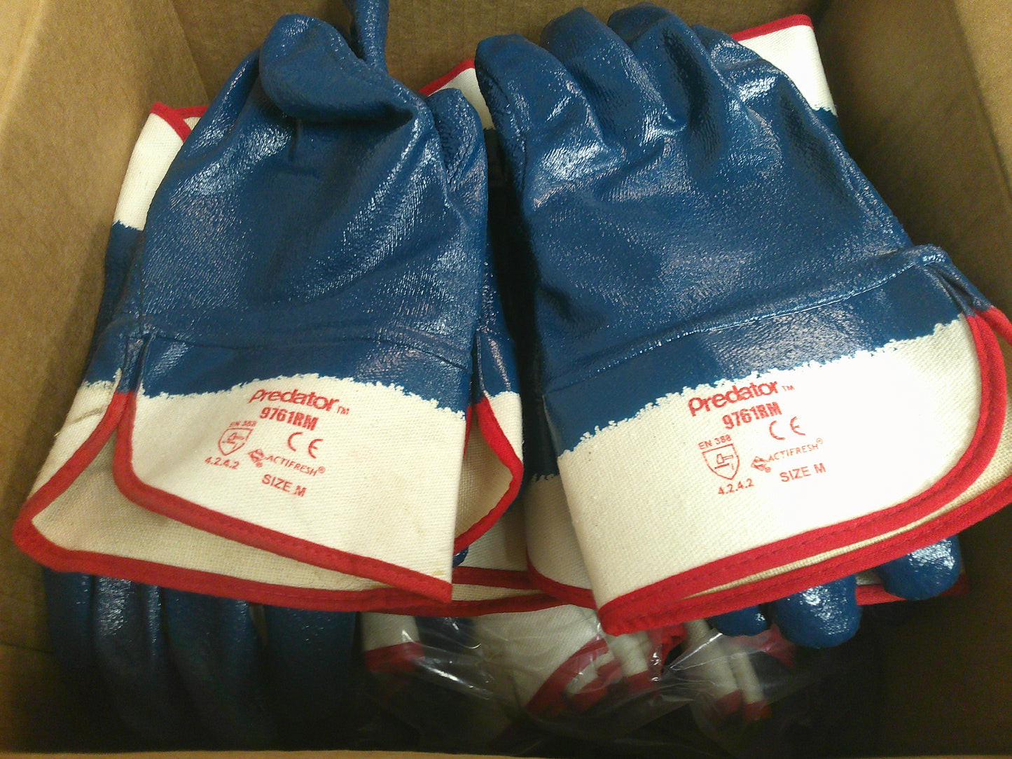 Lot of 21 Pairs, Predator 9761RM Industrial Work Gloves, New-Old Stock, #9628