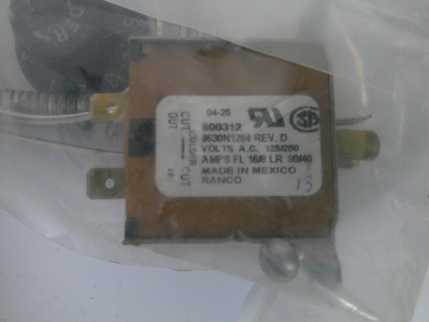 Lot of 5, Commercial Refrigeration Thermostats, NEW-OLD STOCK, #9620