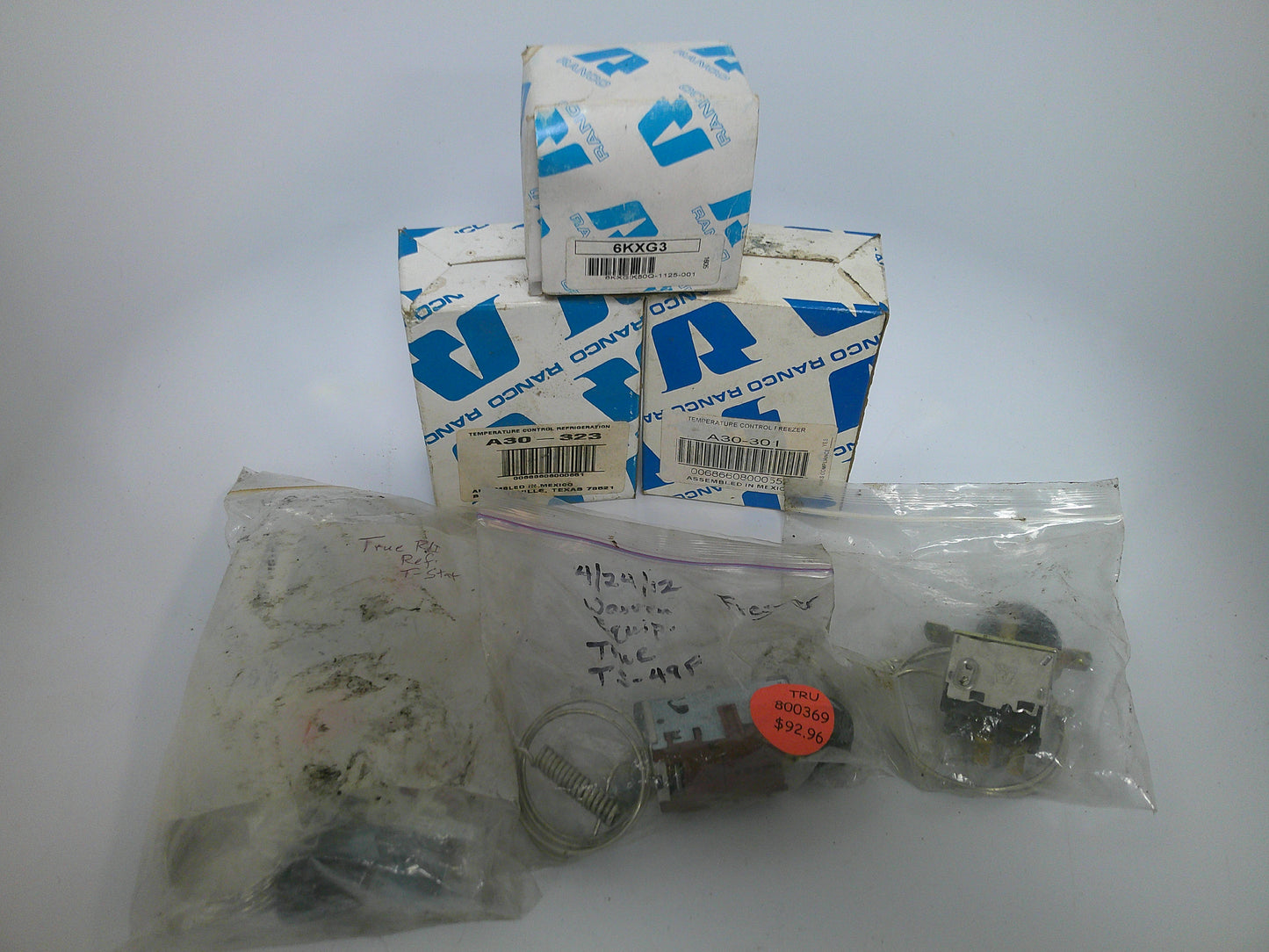Lot of 6, Commercial Refrigeration Thermostats, NEW-OLD STOCK, #9621