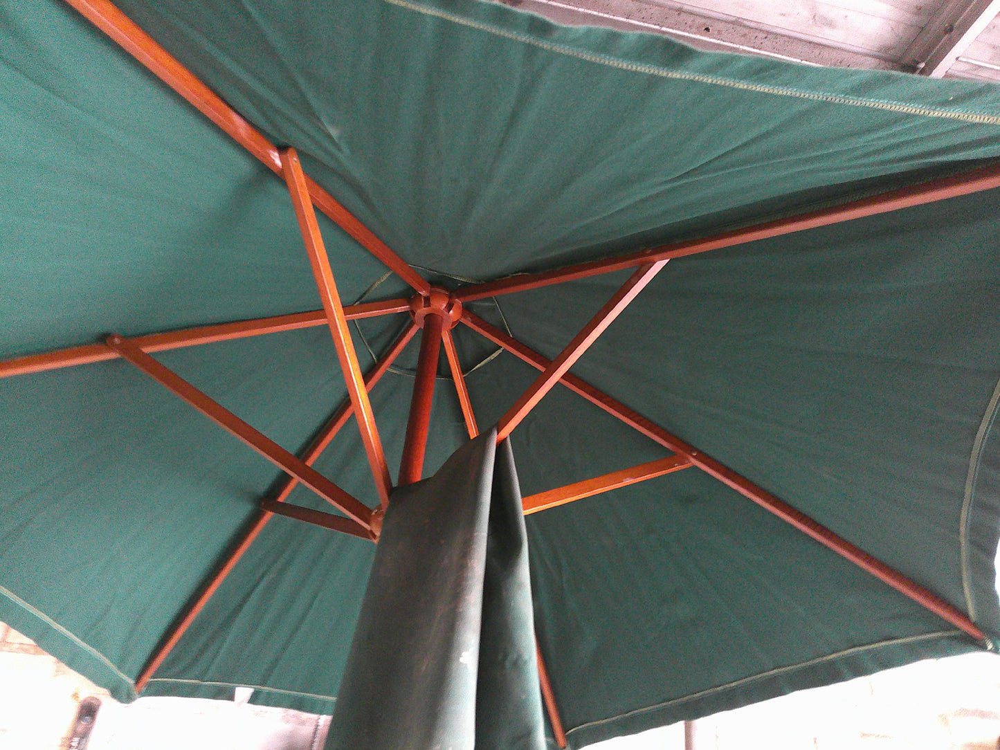 Patio Canopy, Manual Lift, Forest Green Canopy, 7ft x 3ft, Wood Frame!