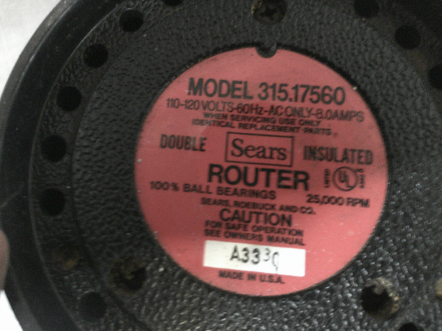 Craftsman 315.17560, Double Insulated Router, TESTED, WORKS GREAT!
