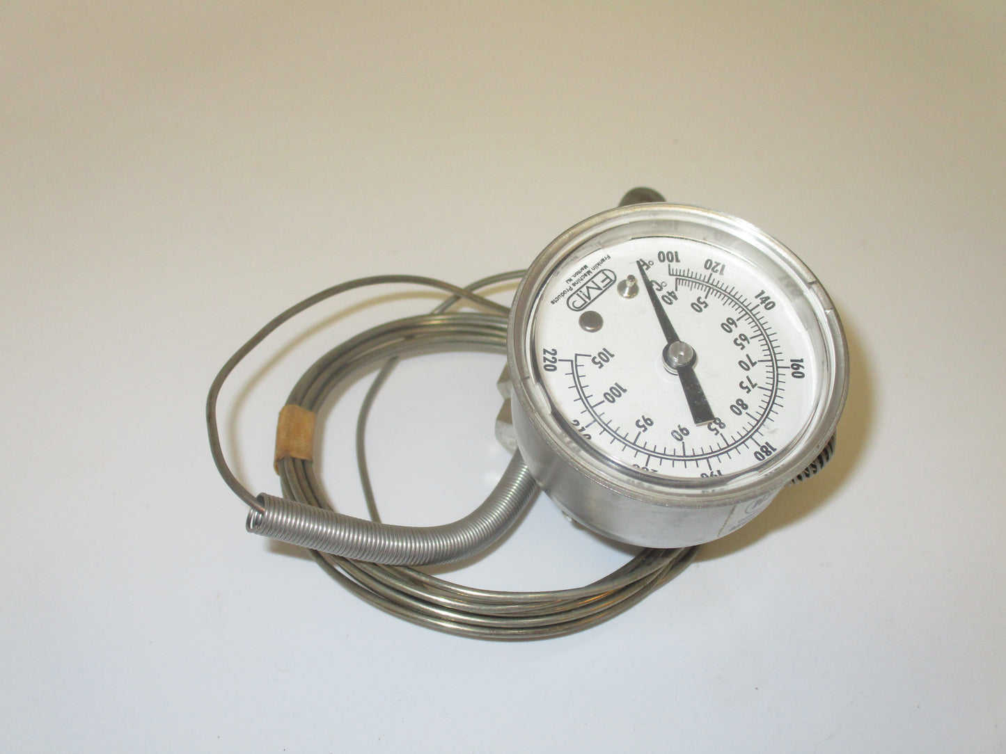 FMP 138-1075, Dishwasher Thermometer, 8' Cap., 100–220°F, New-Old Stock, #5923