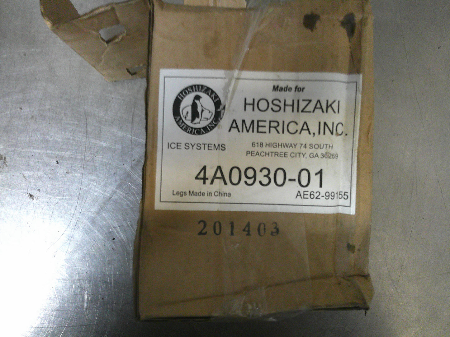 Commercial Grade Stainless Steel Casters, Hoshizaki Threaded Legs 4A0930-01, #9593