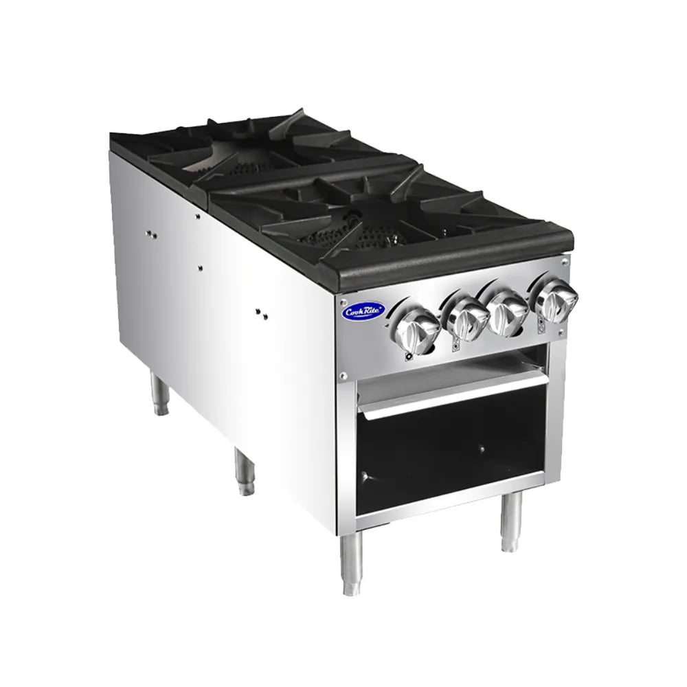 Cook Rite by Atosa ATSP-18-2, Stainless Steel Double Burner Stock Pot Stove, NEW!