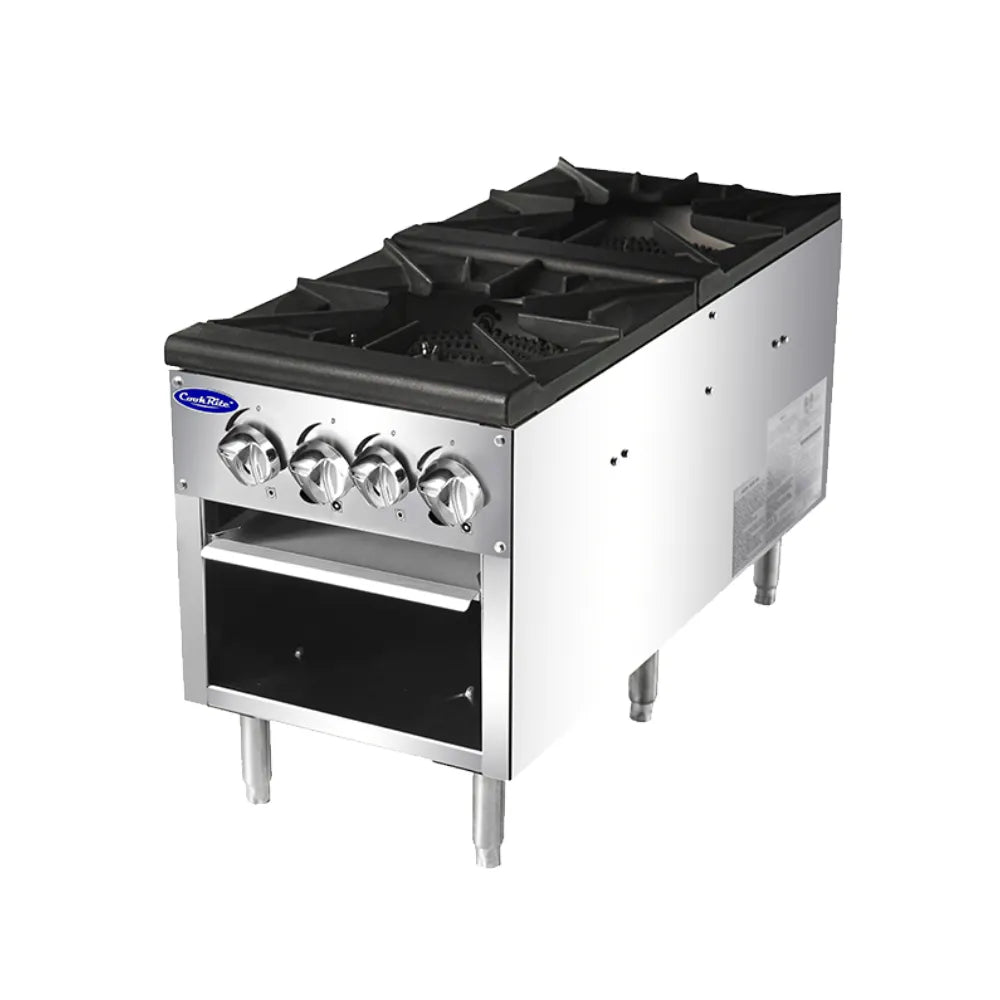 Cook Rite by Atosa ATSP-18-2, Stainless Steel Double Burner Stock Pot Stove, NEW!