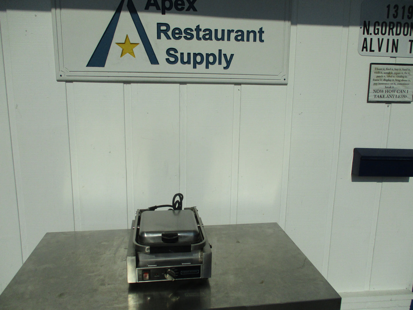 CHEF-BUILT CPG-80, Stainless Steel Compact Commercial Panini Grill, TESTED, #9006