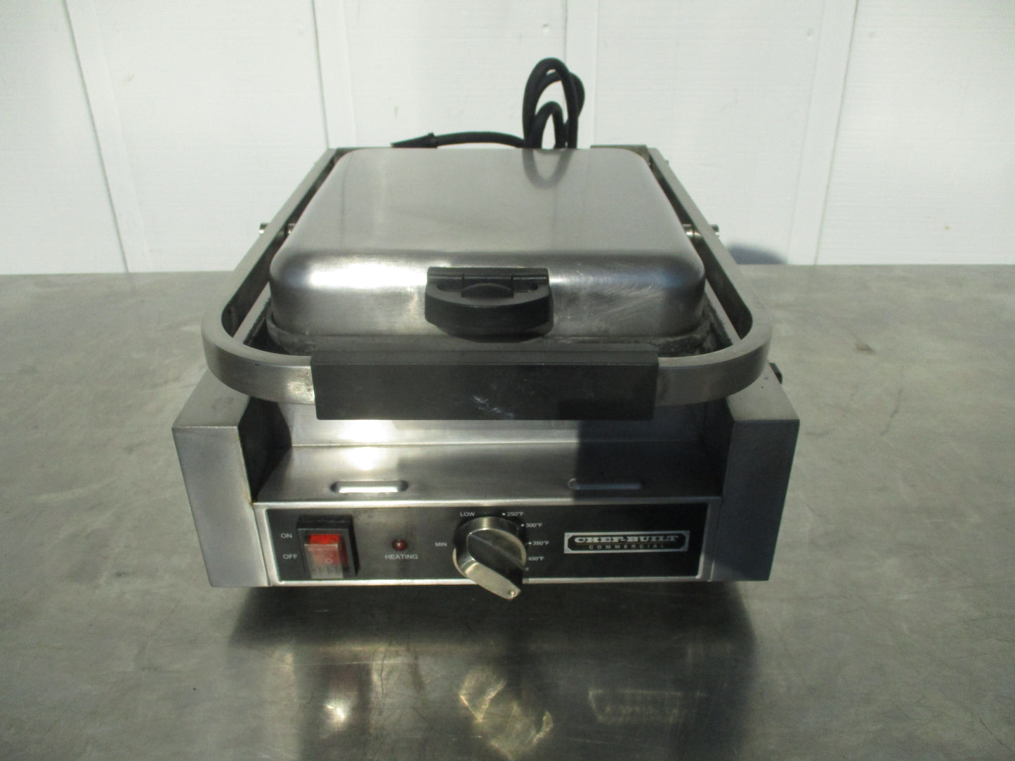 CHEF-BUILT CPG-80, Stainless Steel Compact Commercial Panini Grill, TESTED, #9006